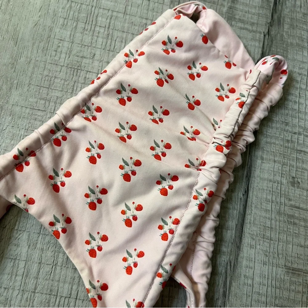 FRANKIE’S BIKINIS Willow Ruched Bikini Top Baby Berry Print Size Medium